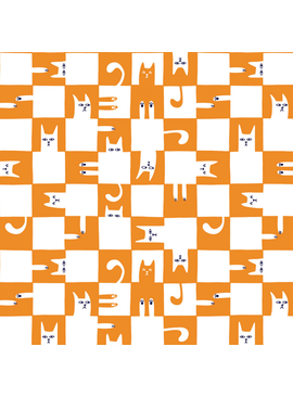Felicity Fabrics Cats & Flowers Checkmate My Heart