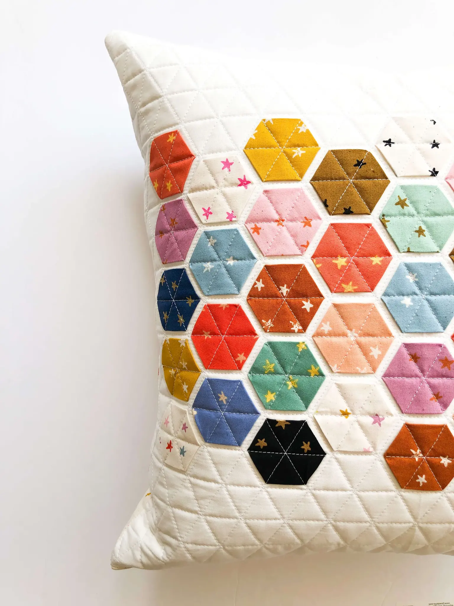 Vivien Wise TWO SPOTS LEFT! Beginner: Modern Hexie Pillow, Fridays, July 11th & 18th, 4pm-7pm