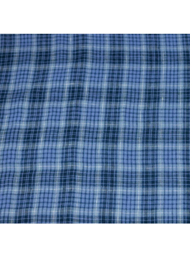 Fabric Merchants Keady Pure Linen Plaid Blue/White