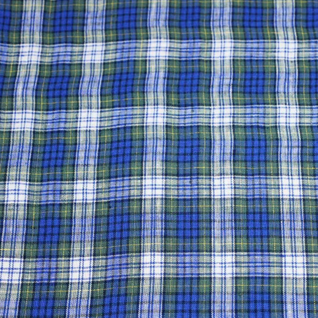 Fabric Merchants Keady Pure Linen Plaid Yellow/Green/Blue/White