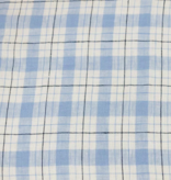 Fabric Merchants Keady Pure Linen Large Plaid Blue/White