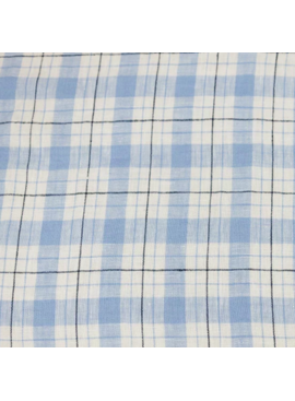 Fabric Merchants Keady Pure Linen Large Plaid Blue/White