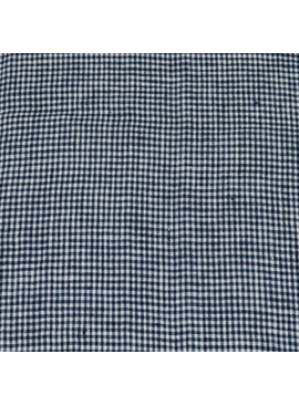 Fabric Merchants Orkney Pure Linen Checks Navy/White