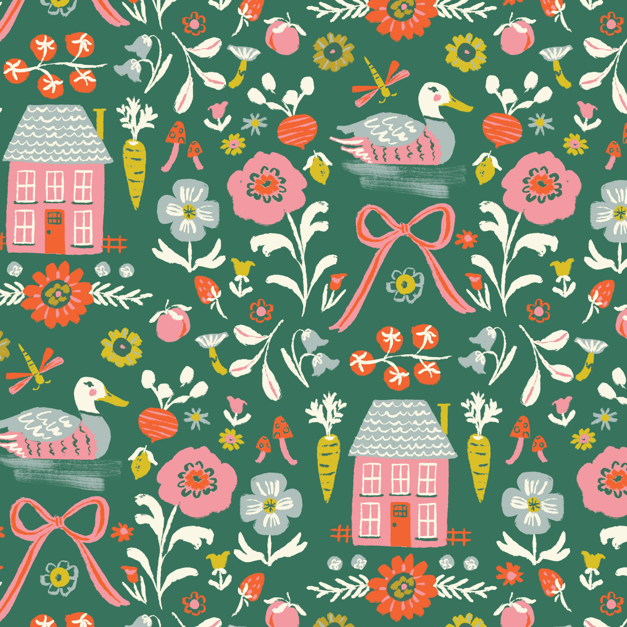 Cloud 9 Fabrics Happy Homestead Homestead Green