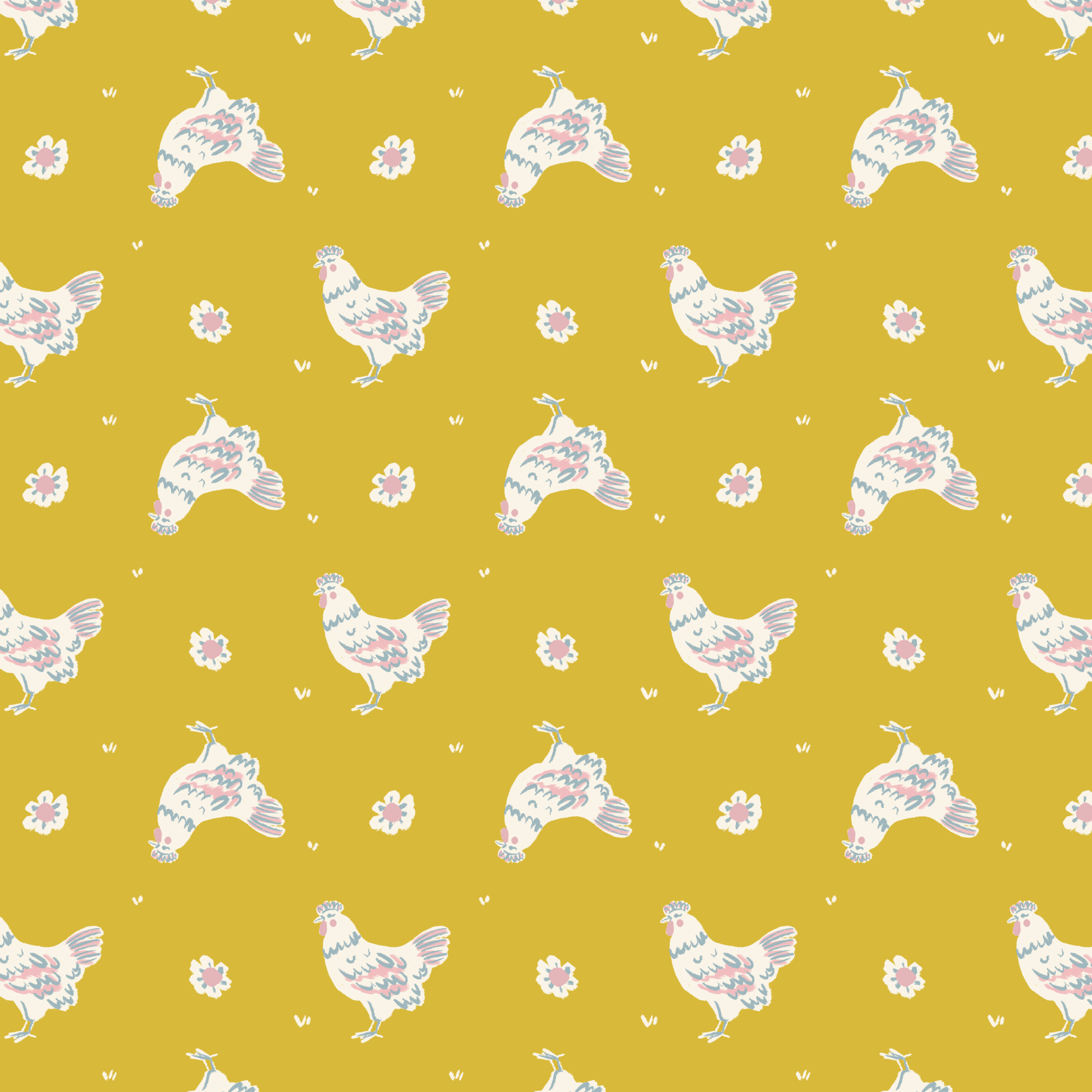 Cloud 9 Fabrics Happy Homestead Happy Hens Gold