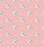 Cloud 9 Fabrics Happy Homestead Happy Hens Pink