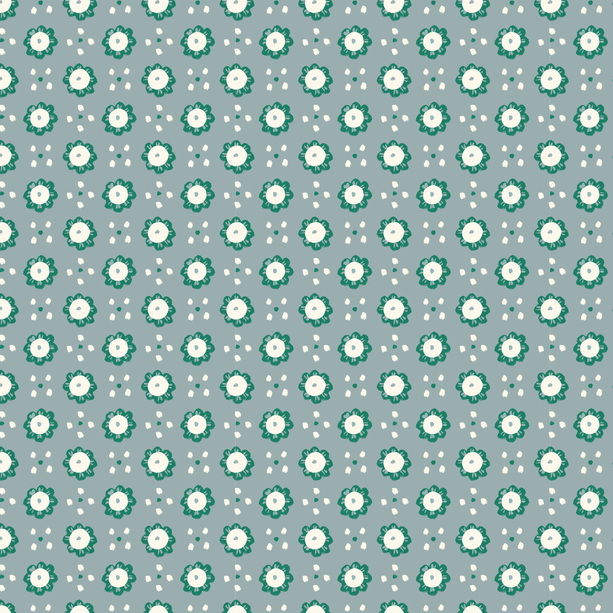 Cloud 9 Fabrics Happy Homestead Wildflowers Blue/Green