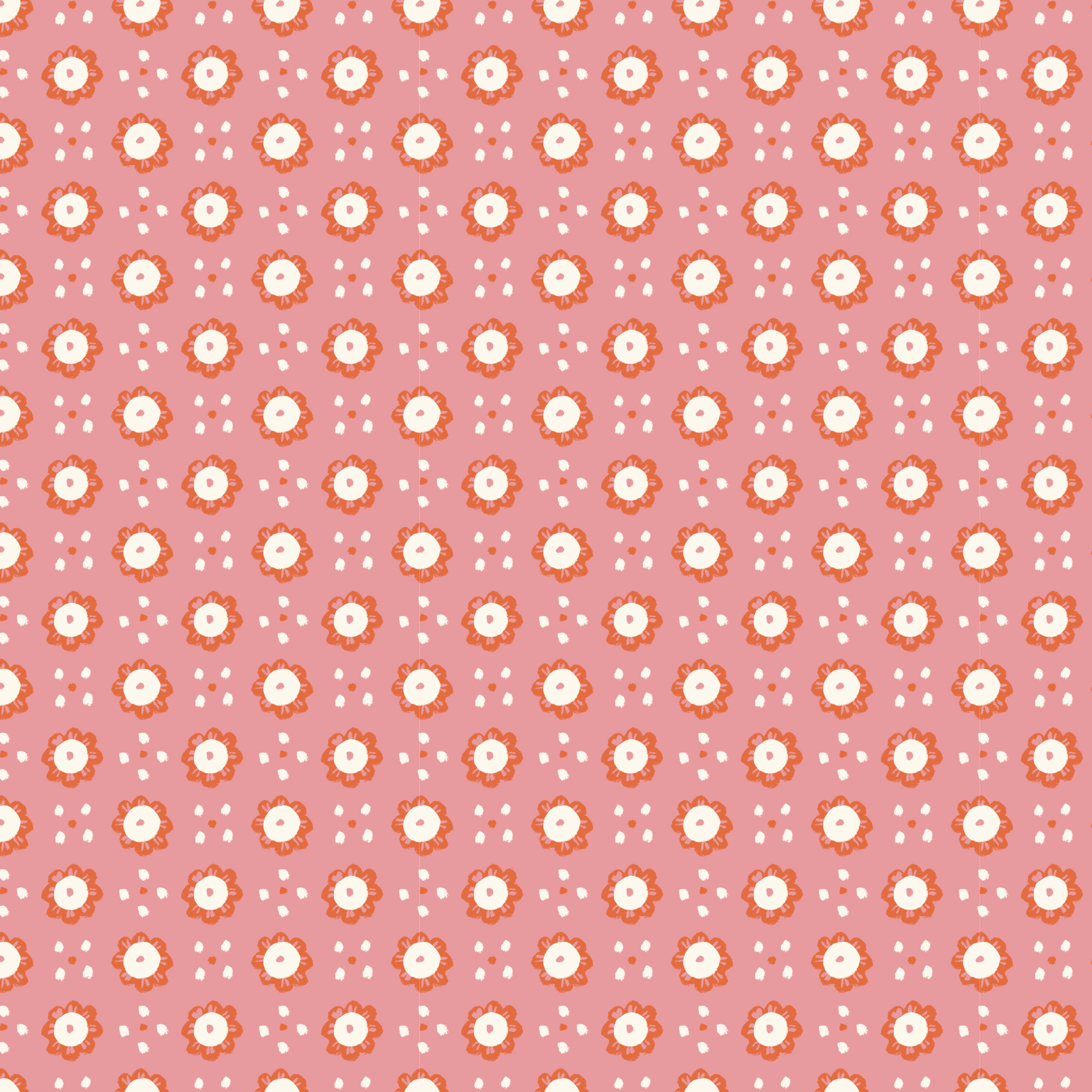 Cloud 9 Fabrics Happy Homestead Wildflowers Pink/Orange