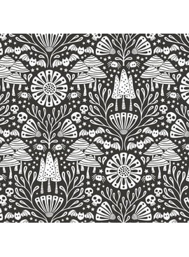 Cloud 9 Fabrics Gothic Whimsy Gothic Forest Black
