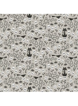 Cloud 9 Fabrics SALE Gothic Whimsy Skulls Garden