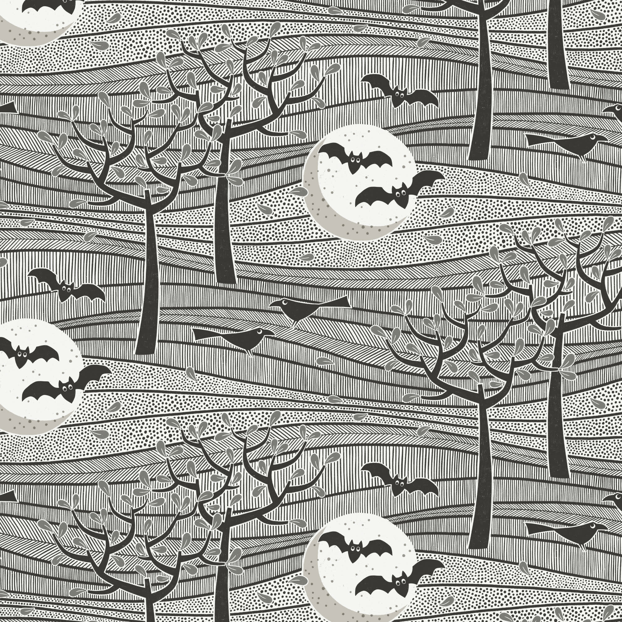 Cloud 9 Fabrics Gothic Whimsy Night Landscape