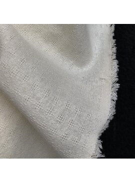 Exotic Silks Checkered Silk Noil Natural White