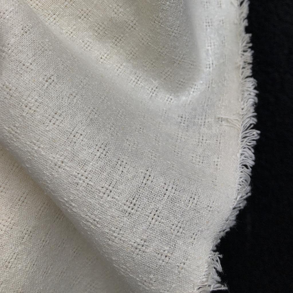 Exotic Silks Checkered Silk Noil Natural White