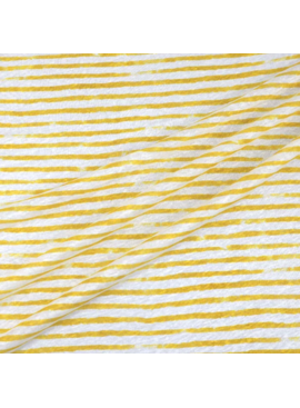 Italian Linen Jersey Stripe White/Mustard