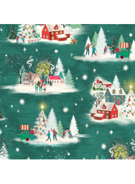 Windham Fabrics Christmas Village Home For The Holidays Night