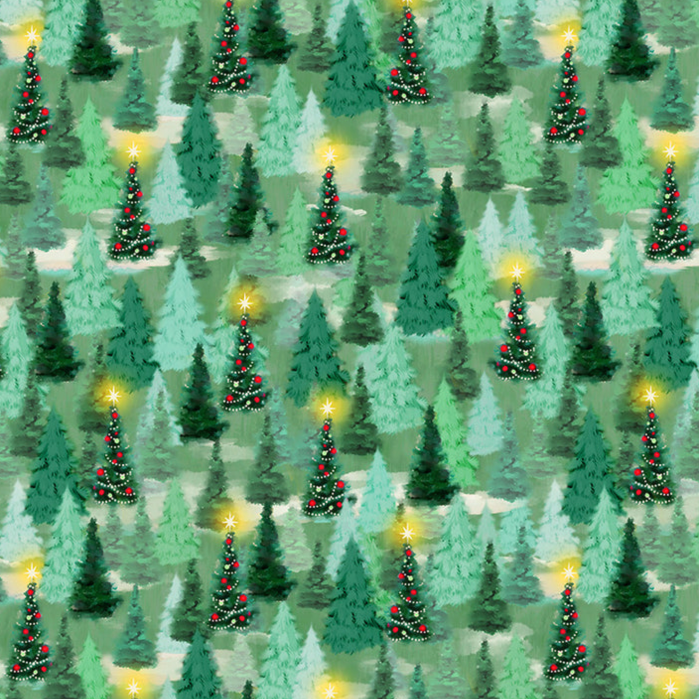 Windham Fabrics Christmas Village Winter Forest Pine