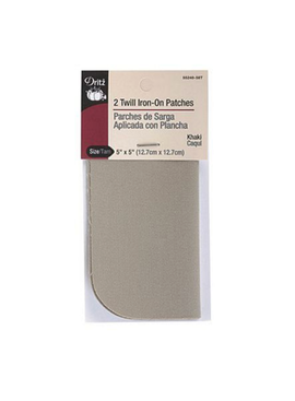 Dritz Twill Iron-On Patches Khaki 2ct
