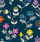 Ruby Star Society Salutations Forget Me Not Flowers Canvas Navy