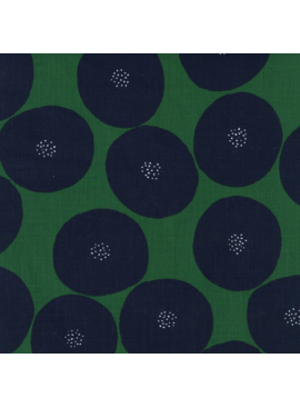 Kokka Muddy Works Anpan Canvas Green Navy