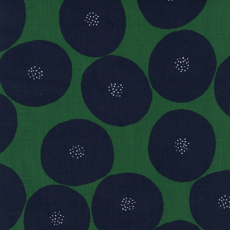 Kokka Muddy Works Anpan Canvas Green Navy