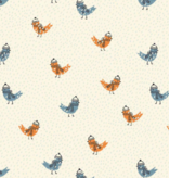 Cloud 9 Fabrics Snow Friends Bird Flurry Ivory