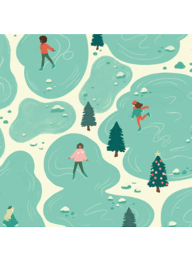 Cloud 9 Fabrics SALE Bright Holiday Afternoon Ice Skating