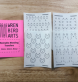 Wren Bird Arts Mending Embroidery Transfers #6 Pink