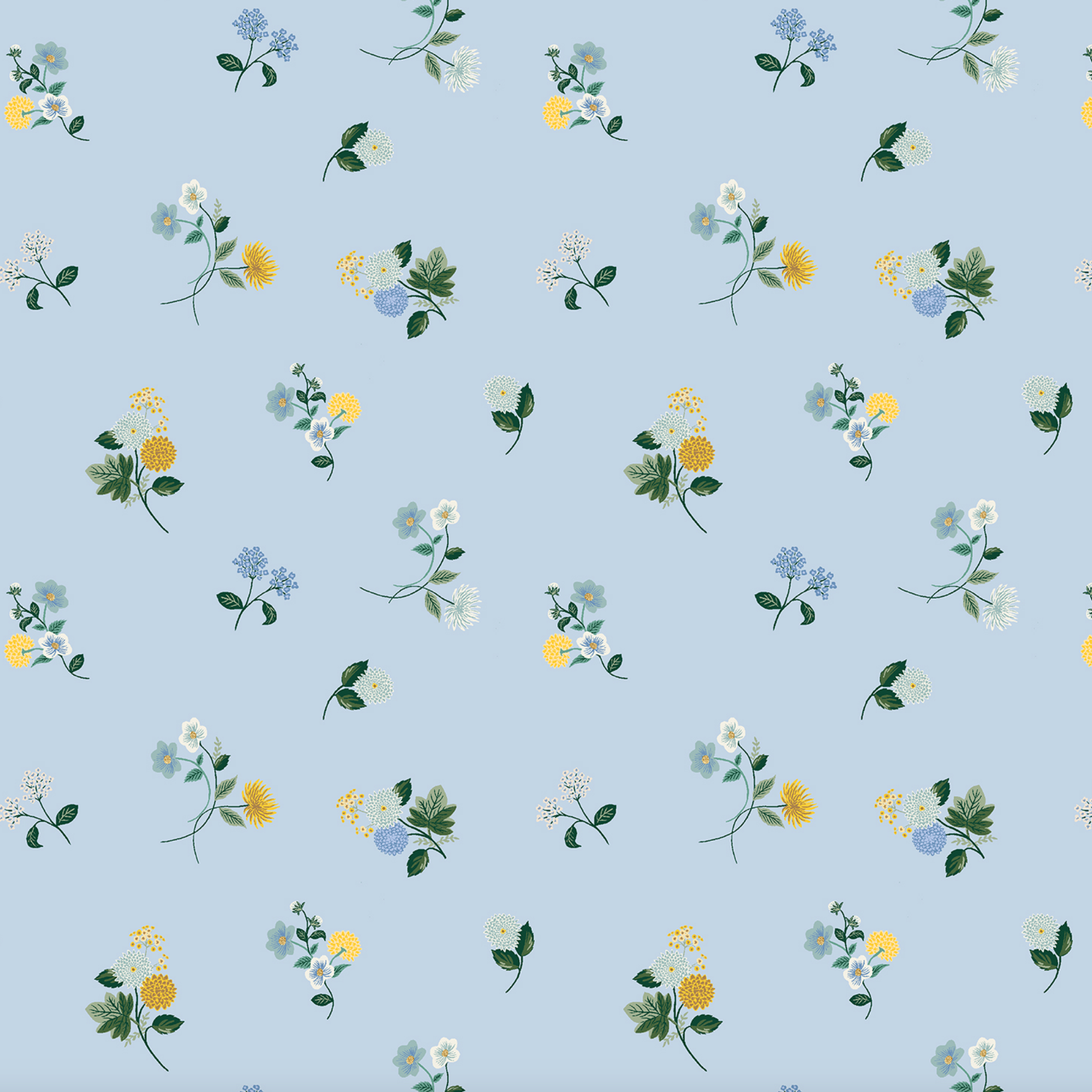 Cotton + Steel Rifle Paper Co. Dahlia Ditsy Dahlia Blue