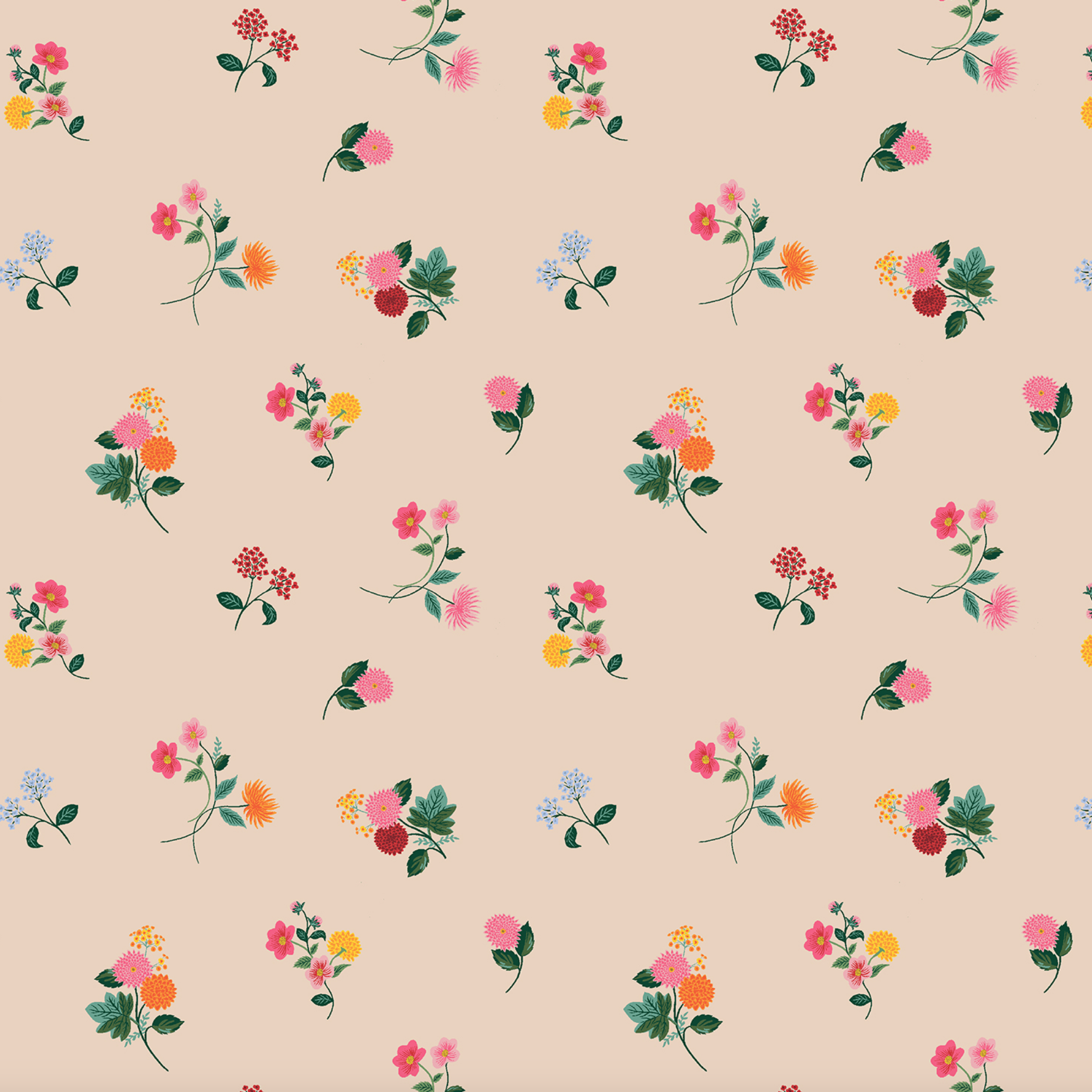 Cotton + Steel Rifle Paper Co. Dahlia Ditsy Dahlia Blush
