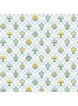 Cotton + Steel Rifle Paper Co. Dahlia Estee Garden Blue Multi