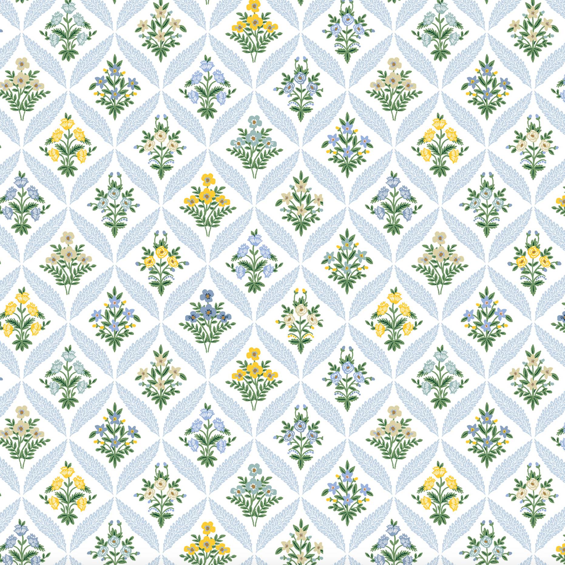 Cotton + Steel Rifle Paper Co. Dahlia Estee Garden Blue Multi