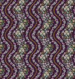 Cotton + Steel Rifle Paper Co. Dahlia Wildwood Vines Aubergine Metallic