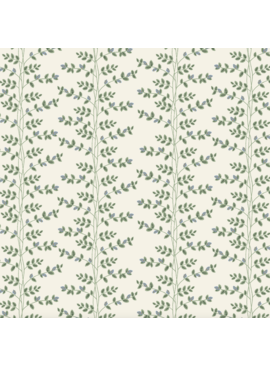 Cotton + Steel Rifle Paper Co. Dahlia Climbing Vines Cream Metallic