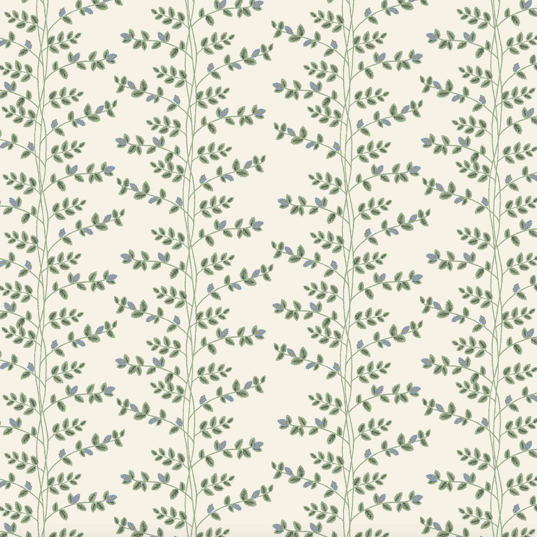 Cotton + Steel Rifle Paper Co. Dahlia Climbing Vines Cream Metallic