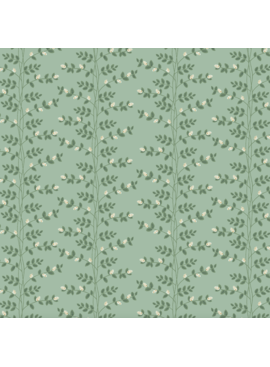 Cotton + Steel Rifle Paper Co. Dahlia Climbing Vines Sage Metallic