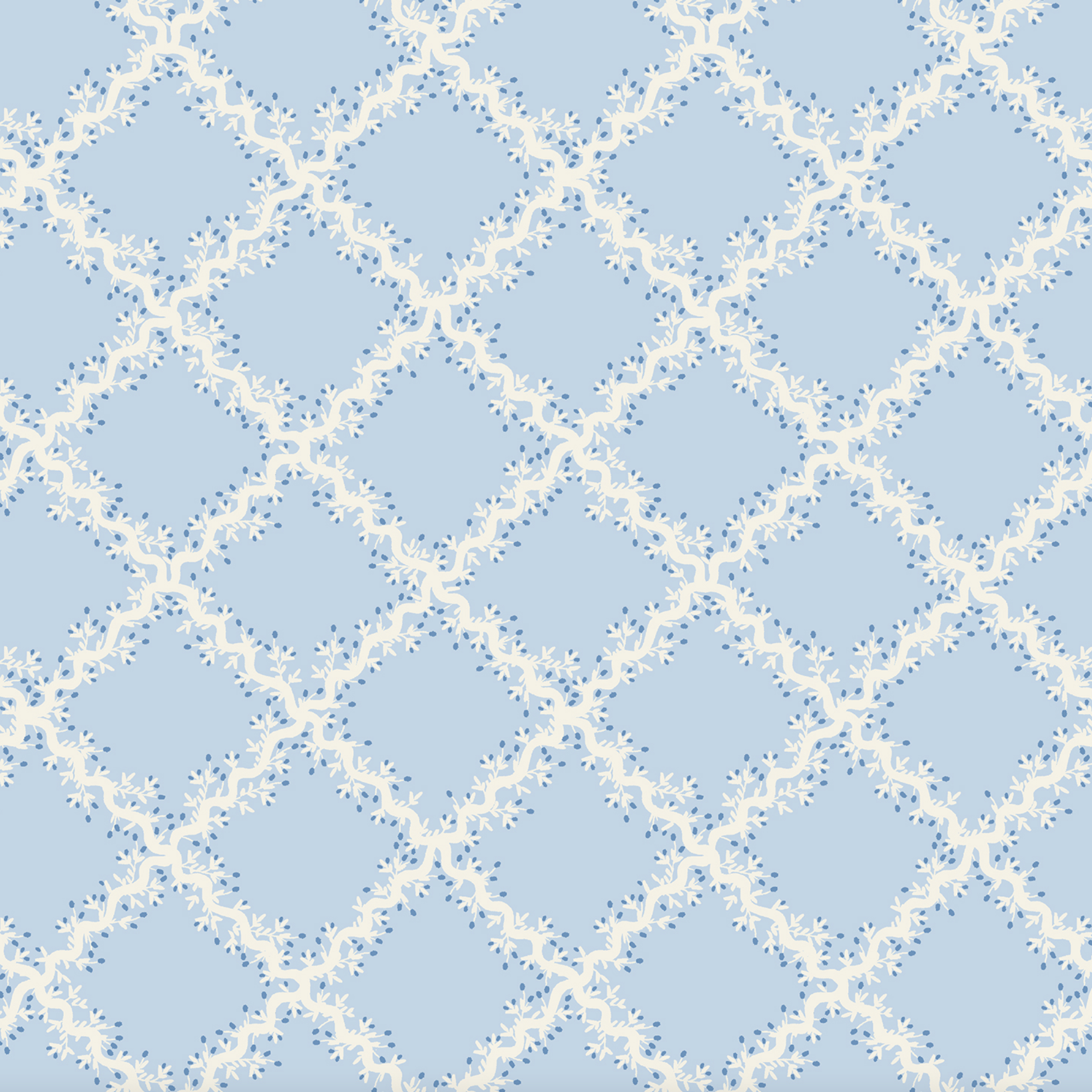 Cotton + Steel Rifle Paper Co. Dahlia Lattice Blue