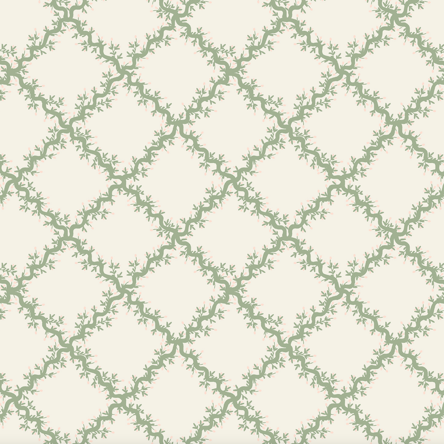 Cotton + Steel Rifle Paper Co. Dahlia Lattice Cream