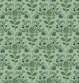 Cotton + Steel Rifle Paper Co. Dahlia Artichoke Sage Metallic