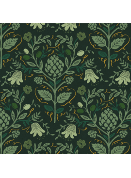 Cotton + Steel Rifle Paper Co. Dahlia Artichoke Hunter Metallic Canvas