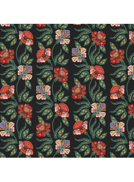 Cotton + Steel Rifle Paper Co. Dahlia Posy Black