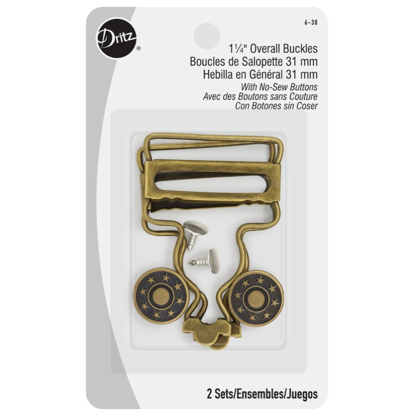 Dritz Overall Buckles Antique Brass 1 1/4 Inch