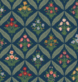 Cotton + Steel Rifle Paper Co. Dahlia Estee Garden Navy Multi Canvas