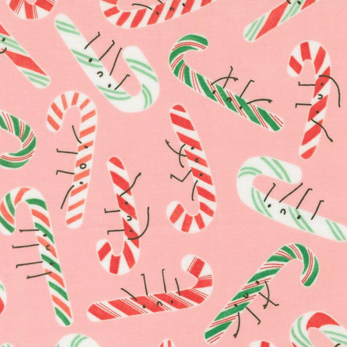 Moda Tiny Christmas Candy Canes Cotton Candy