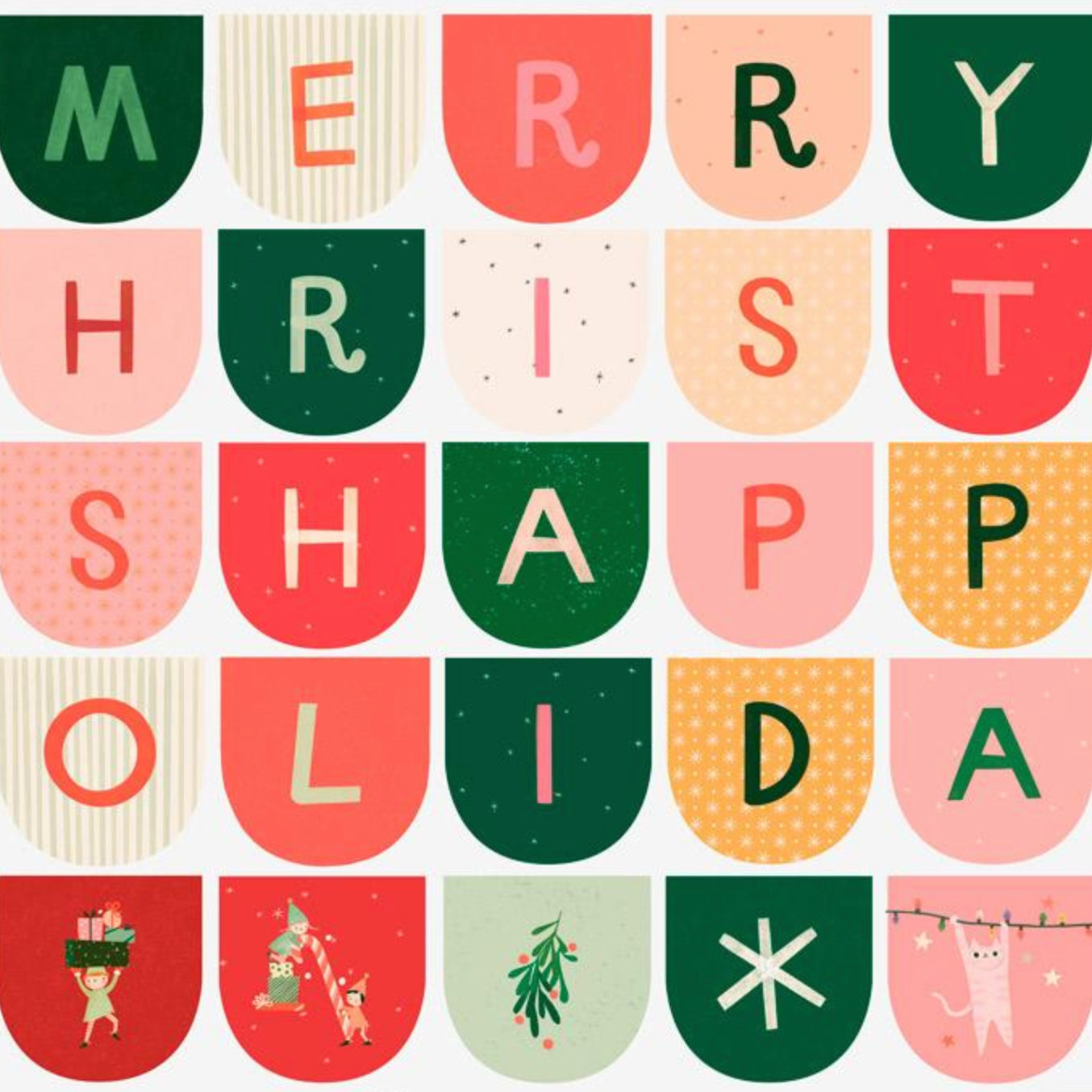 Moda Tiny Christmas Garland Panel