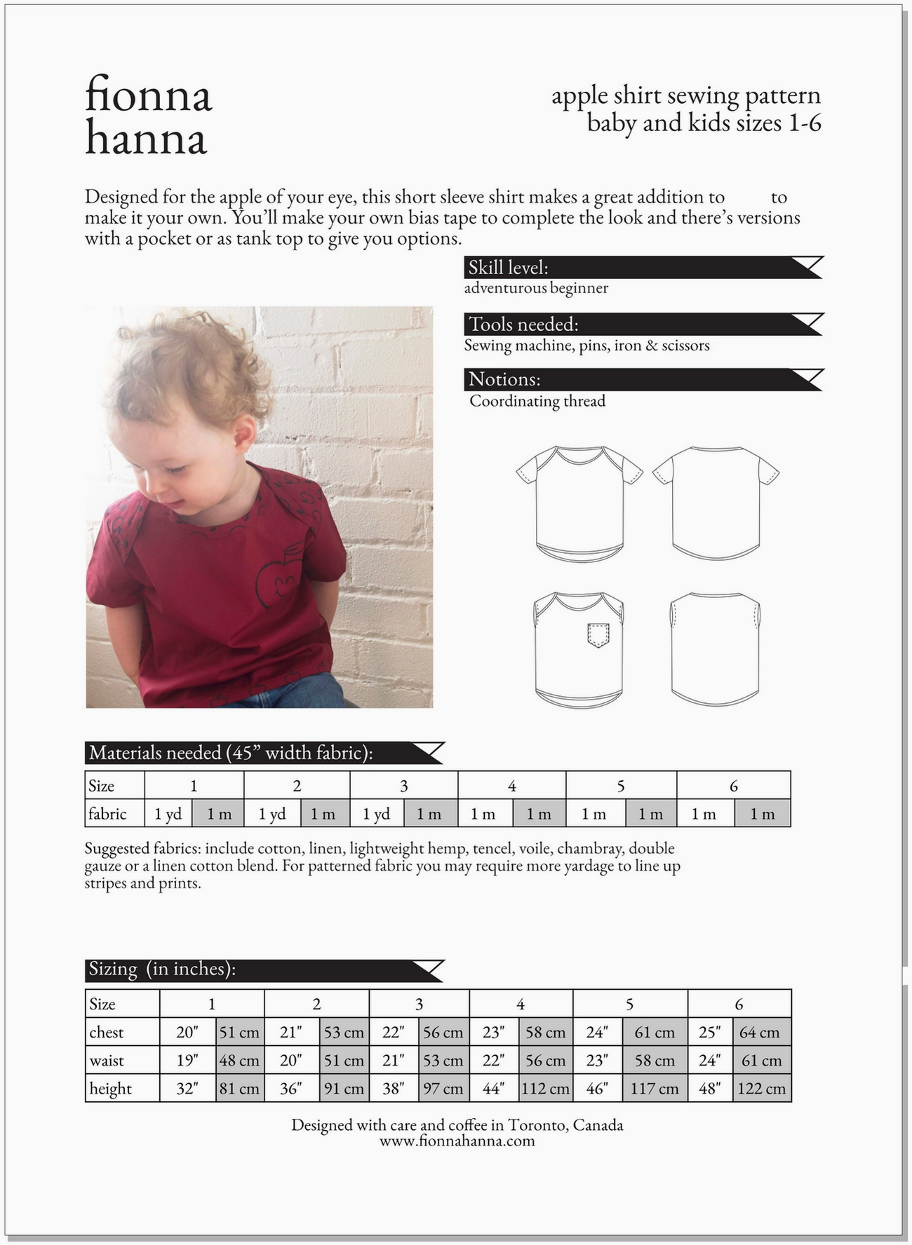 Fionna Hanna Fionna Hanna  Apple Shirt Pattern