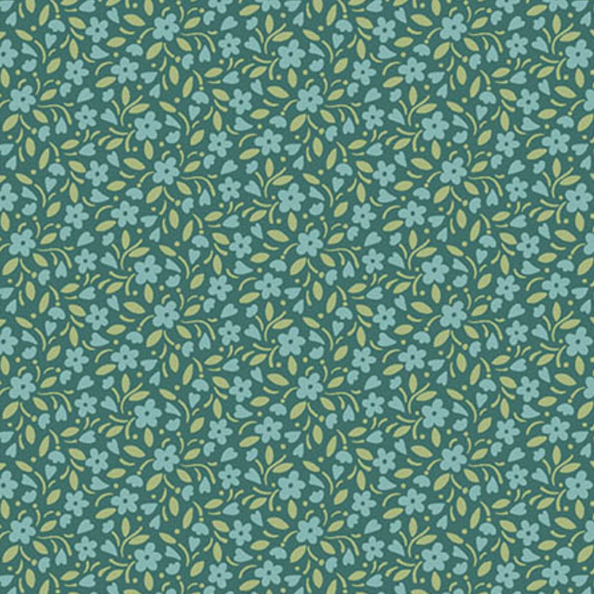 Andover Heartland Hearts and Flowers Dark Teal