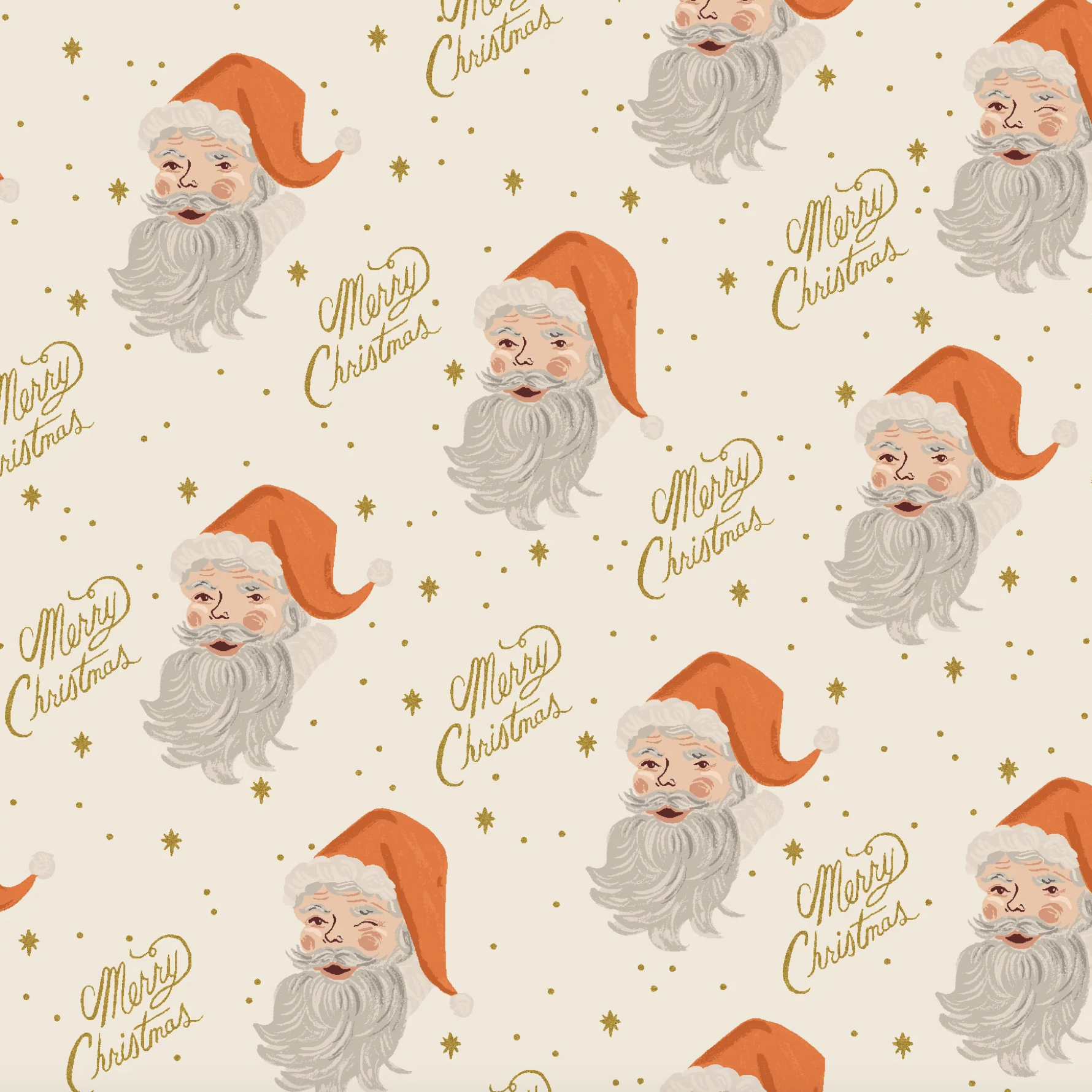 Rifle Paper Co Holiday Classics Santa Cream Metallic