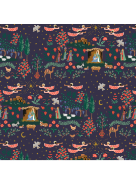 Rifle Paper Co Holiday Classics Nativity Navy Metallic Gold