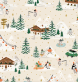 Rifle Paper Co Holiday Classics Penguin Village Cream Metallic Gold