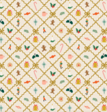 Rifle Paper Co Holiday Classics Holiday Argyle Cream Metallic Gold